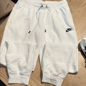 Nike White Joggers with Logo